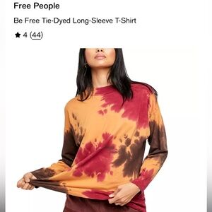 We The Free Free People Tie Dye Longsleeve T-shirt Medium
